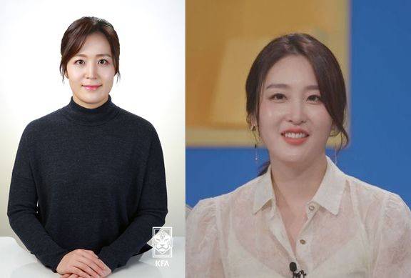 홍은아 KFA 신임 부회장(왼쪽)과 신아영 이사. /대한축구협회·뉴시스