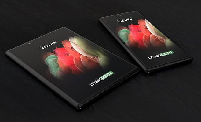 삼성전자 롤러블폰 예상 이미지 [출처=렛츠고디지털 (https://nl.letsgodigital.org/smartphones/samsung-galaxy-slide-smartphone/)]