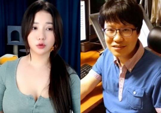 BJ 감동란(왼쪽 사진)과 웹툰 작가 윤서인. 유튜브 영상 캡처, 뉴시스