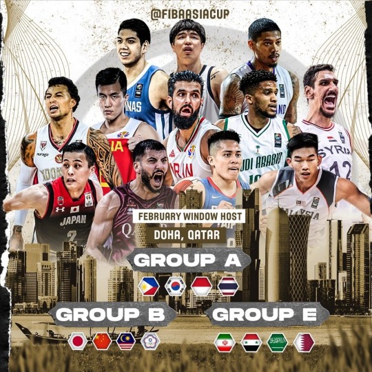카타르 도하에서 열리는 FIBA 아시아컵 A, B, E조 예선. 
[FIBA 인터넷 홈페이지 사진]