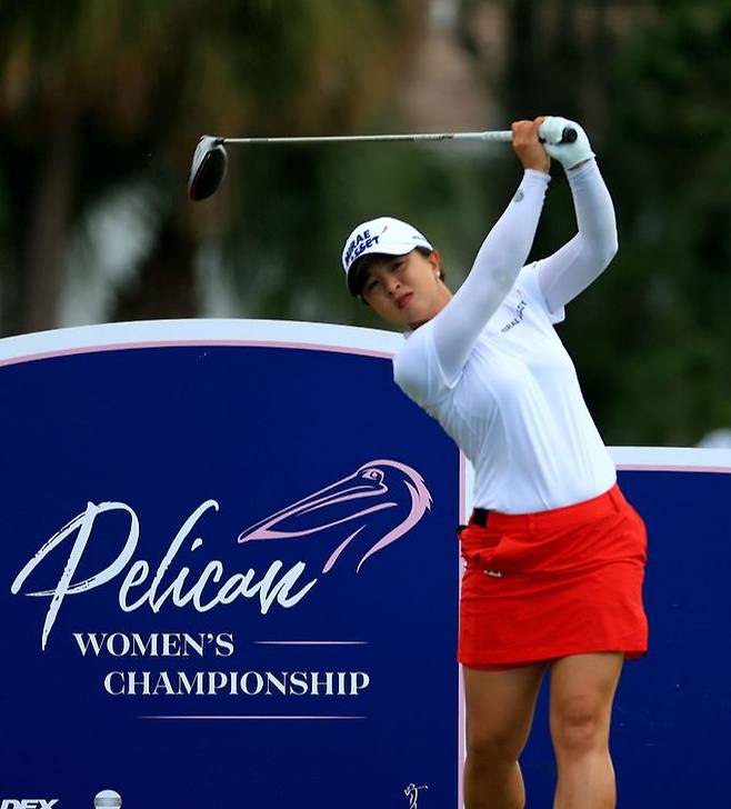 김세영이 지난해 11월 미국 플로리다주 벨에어 펠리컨 골프클럽에서 열린 LPGA 투어 펠리컨 챔피언십에서 샷을 하고 있다. 벨에어=AFP연합뉴스