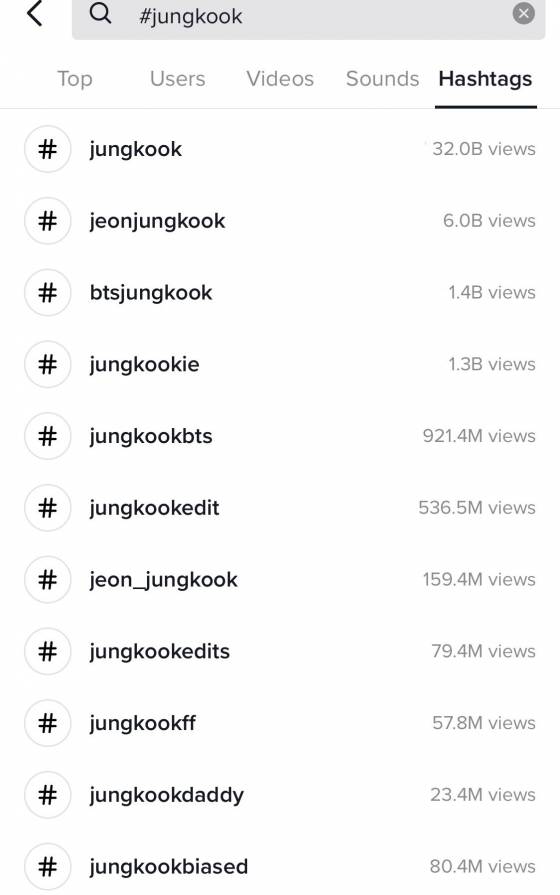 방탄소년단 정국 틱톡 '#jungkook' 7일 만에 10억뷰↑ 320억뷰 돌파..'전 세계 개인 조회수 1위'
