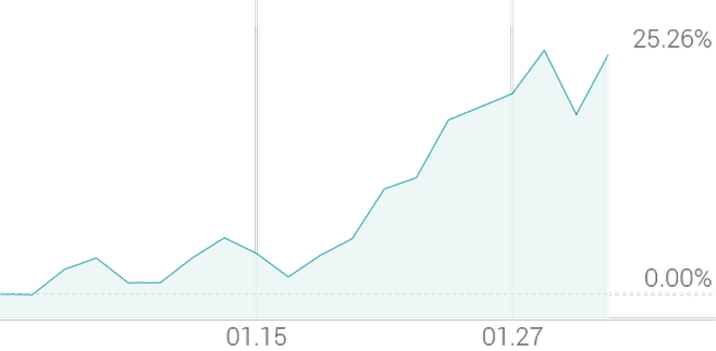 1개월 등락률 +24.85%