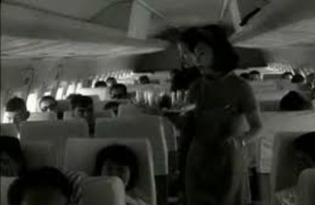The photo shows the interior of a flag carrier departing for Tokyo from Gimpo International Airport in Seoul in 1968, when Korea conducted a nationwide family planning campaign in response to a historic increase in its population between the mid-1950s and mid-1960s. (National Archives of Korea)