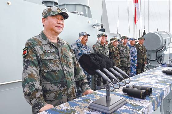 Chinese President Xi Jinping reviews the People’s Liberation Army Navy fleet each year. [XINHUA/YONHAP]