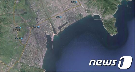 북함 함경북도 청진항 일대 위성사진.(구글 맵스)© News1