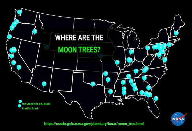 NASA가 공개한 달 나무 지도의 모습.(사진=NASA)