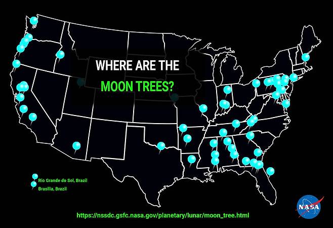 NASA가 공개한 달 나무 지도의 모습.(사진=NASA)
