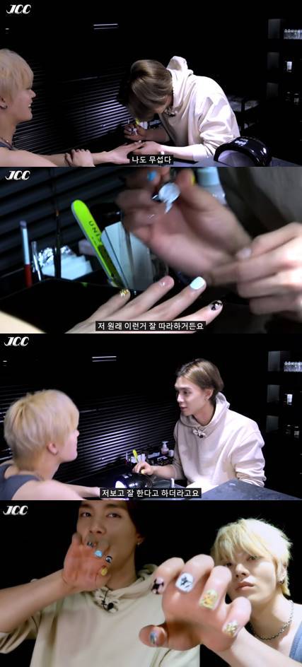 ▲ NCT 멤버들이 네일아트를 즐기고 있다. 공식 유튜브 채널 화면캡처