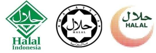 순서대로 인도네시아 'BPJPH', 말레이시아 'JAKIM', UAE 'ESMA'. 이슬람 국가에 제품을 수출하기 위해 반드시 취득해야 하는 인증마크.