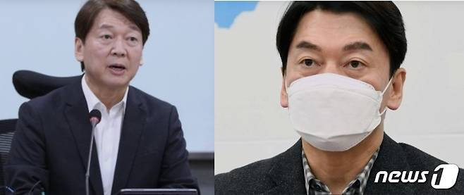 안철수 국민의당 대표는 서울시장 보궐선거에 뜻을 둔 뒤 강한 이미지를 강조하려는 차원에서 눈썹을 짙게 염색(오른쪽),했다.  © 뉴스1