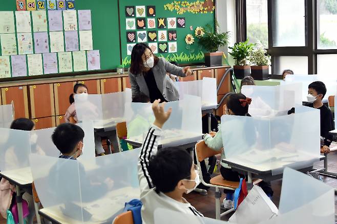 초등학교 등교 수업 모습. 부산교육청 제공