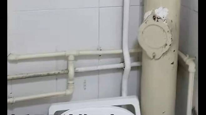 페이 양이 수도꼭지와 샤워기로 두드린 하수관 (사진=텅쉰망)