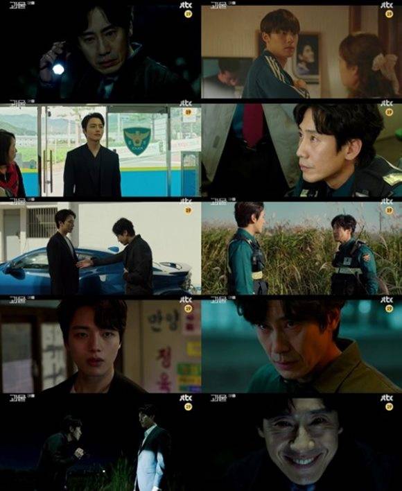 19일 방송된 JTBC 금토드라마 '괴물'이 주연 배우 신하균과 여진구의 열연으로 시청자들의 눈길을 사로잡았다. /방송화면 캡처