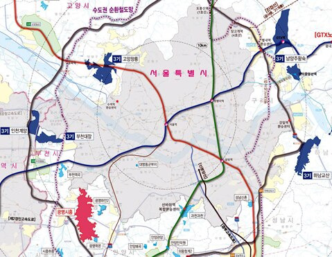 국토교통부는 24일 경기도 광명시, 시흥시 일대를 3기 신도시로 추가 조성해 7만 가구를 공급하겠다고 밝혔다. /국토교통부 제공