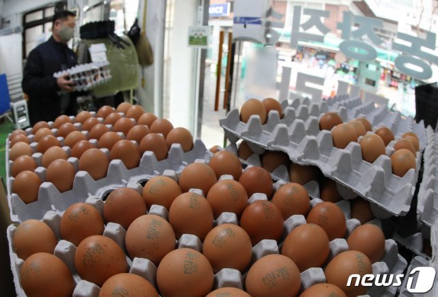 서울 시내의 한 농장직송 계란 판매점에서 고객들이 계란을 구입하고 있다. /뉴스1 DB © News1