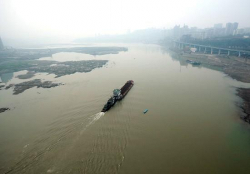 중국 상하이 인근의 양쯔강 하류 모습. /바이두