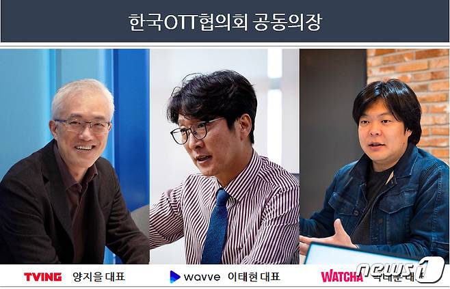 웨이브, 티빙, 왓챠 등 대표적인 국내 온라인 동영상 서비스(OTT) 업체들은 2일 '한국OTT협의회'를 발족하고 정책분야 공동 협력을 추진한다고 밝혔다.(한국OTT협의회 제공) © 뉴스1
