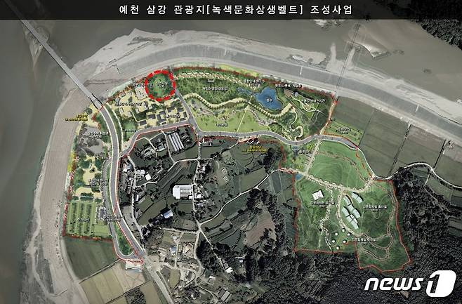 예천 삼강 관광지 한옥형 상가·숙박시설 위치도.(예천군 제공) © 뉴스1