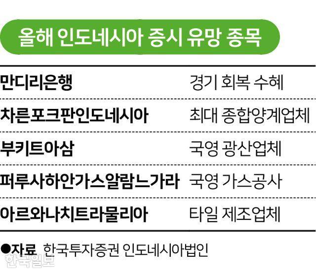 올해 인도네시아 증시 유망 종목. 그래픽=송정근 기자