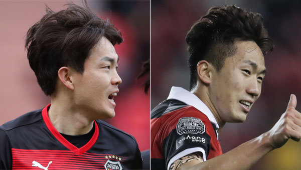 포항 신광훈(왼쪽), 강상우. 사진제공 | 한국프로축구연맹