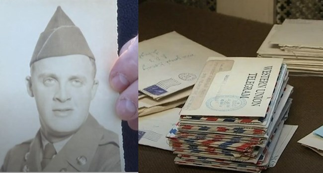 한국전쟁에 참전한 빈센트 코닉(사진 왼쪽)과 그가 부친 편지