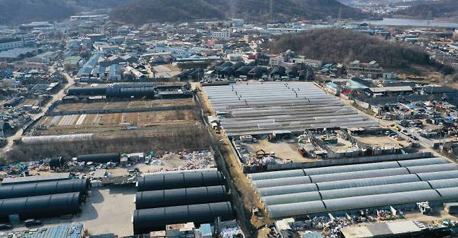 정부가 수도권 주택 공급을 확충하기 위해 6번째 3기 신도시로 선정한 광명ㆍ시흥지구 모습.  [사진=연합뉴스]