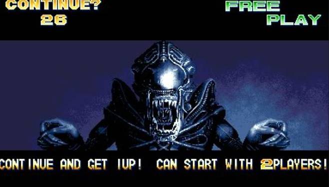 (조작이 미숙했을때 많이 보았을 컨티뉴 화면. 어릴땐 영화의 한장면인줄 알았다..너무 고퀄리티라서..)