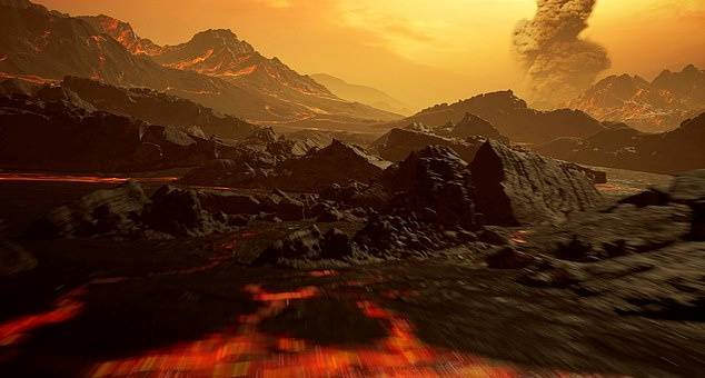 태양으로부터 약 250만㎞ 떨어진, 지구에서는 25광년 떨어진 곳에 있는 슈퍼지구 글리제 486b 상상도. 표면온도는 섭씨 400도를 넘을 것으로 연구진은 추측했다.