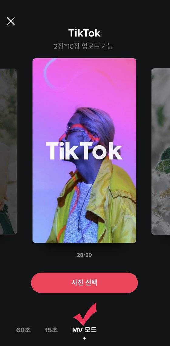 뮤직비디오(MV)모드 영상. [사진 틱톡]