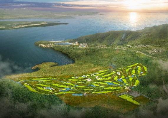 러시아 블라디보스토크에 조성될 블라디보스토크 골프&리조트 조감도. 36홀 코스와 골프텔, 호텔을 갖춘 종합 골프레저타운으로 조성되는 이 곳은 내년 7월 완공 예정으로 지난해 10월에 착공에 들어갔다. /사진=블라디보스토크 골프&리조트