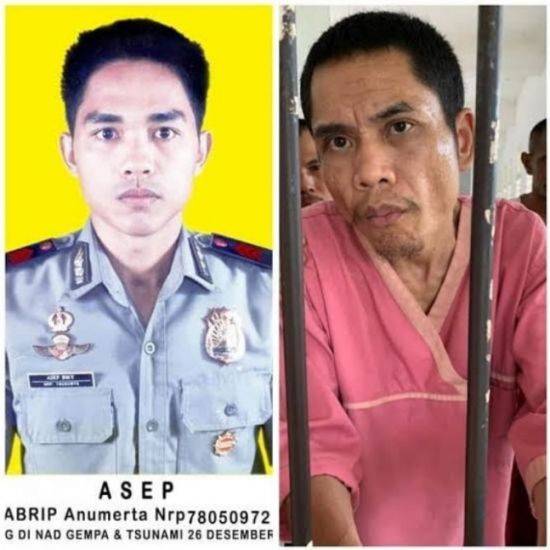 지난 2004년 쓰나미 당시 실종된 경찰관 아셉(왼쪽)과 최근 정신병원에서 발견된 아셉으로 추정되는 인물. /사진=인스타그램 캡쳐