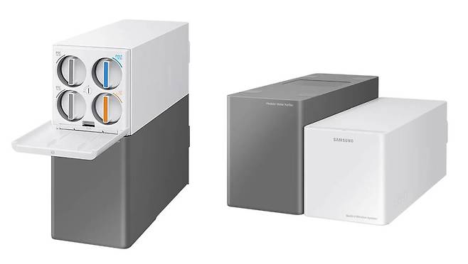 BESPOKE 정수기 필터 모듈 + 구동부 모듈 + 냉온수 모듈. 출처=삼성전자