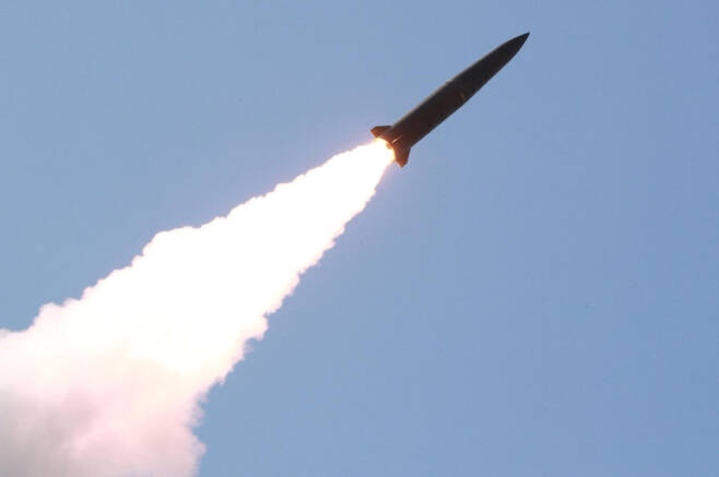 북한 미사일 발사 장면. 연합뉴스