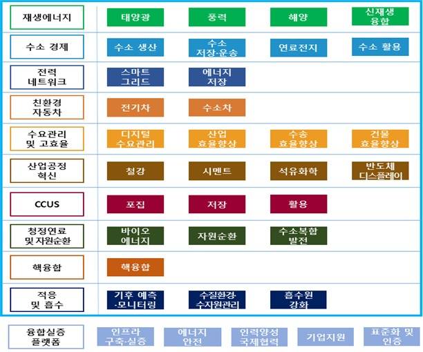 탄소중립 10대 핵심 분야 및 30개 세부 분야, 플랫폼 (과학기술정보통신부 제공) 2021.03.31 /뉴스1