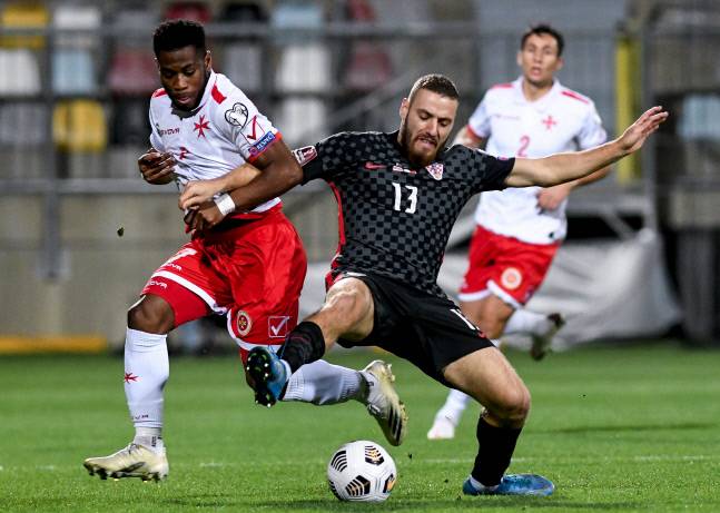 크로아티아와 몰타의 2022 카타르월드컵 유럽예선 H조 3차전, 크로아티아의 3-0 승리. 리예카/AFP 연합뉴스