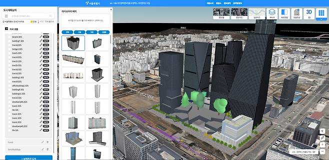 서울시 S맵으로 구현한 '3D라이브러리' 기능/서울시 제공