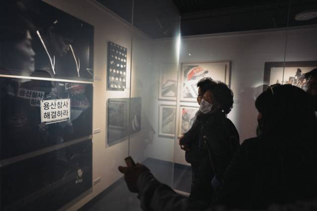 ▲ 1일 개관한 용산도시기억전시관에 용산참사의 기록물들이 전시돼 있다. ⓒ프레시안(최형락)