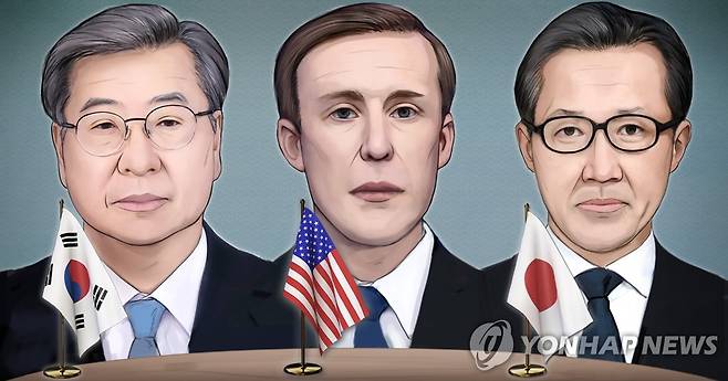 한미일 3자 안보실장회의 (PG) [홍소영 제작] 일러스트