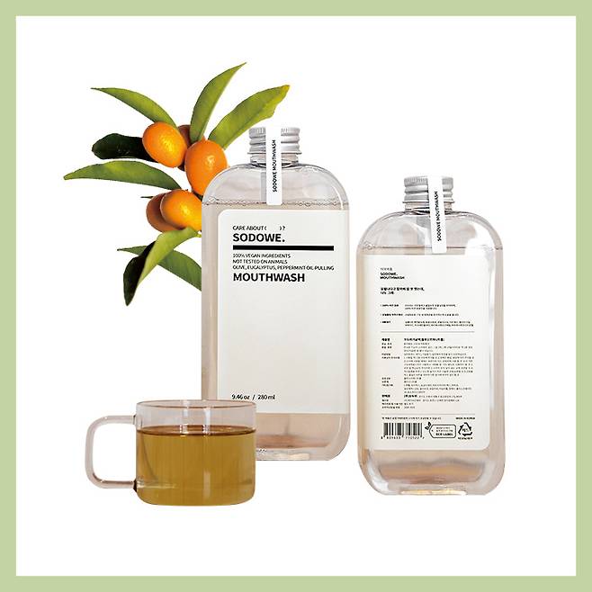 비건 오일풀링 마우스 워시 9천9백원.