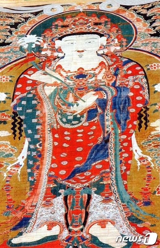 충북 보은의 속리산 법주사 보물 괘불탱. © 뉴스1