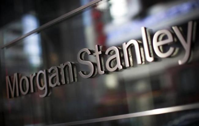 The corporate logo of financial firm Morgan Stanley is pictured on the company’s world headquarters in the Manhattan borough of New York City. (Reuters-Yonhap)