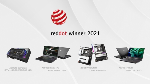 GIGABYTE Wins Big at Red Dot Design Awards 2021; All GIGABYTE nominations win out in their category