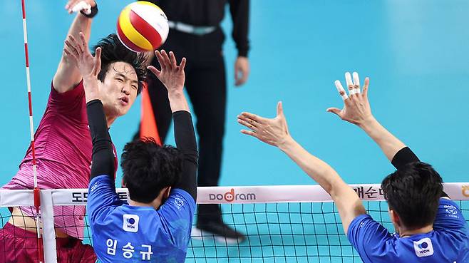 이번 시즌에만 506득점 한 임동혁. 챔피언결정전 4차전서는 양 팀 최다 18득점을 올렸다.