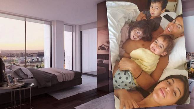 크리스티아누 호날두가 펜트하우스를 리모델링한 뒤 가족과 함께 있는 사진을 SNS에 공개했다.