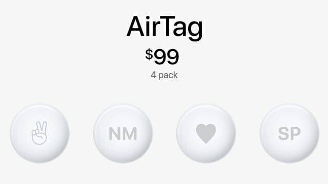 에어태그 국내 가격은 1개 3만 9천원, 4개 12만 9천원으로 책정됐다. (사진=애플)
