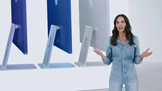 아이맥 24형. 기존 고해상도 모니터와 부피 면에서 큰 차이가 없다. (사진=애플)