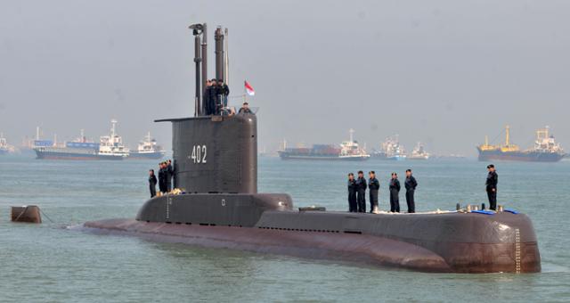 발리 해역에서 지난 21일 실종된 인도네시아 잠수함 '낭갈라402'함. 수라바야=로이터 연합뉴스