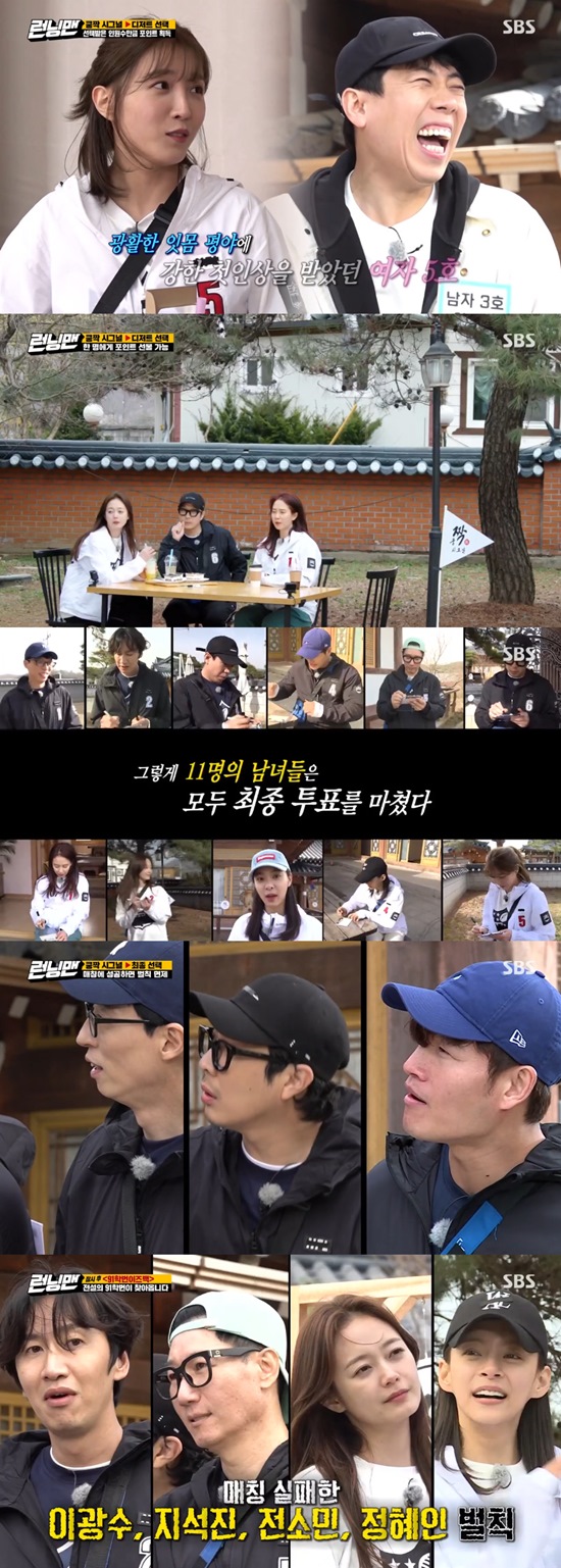 Haha and Song Ji-hyo, Kim Jong-kook and Seol In-ah, Yang Se-chan and Lee Cho-hee were successful in matching.On the 25th, SBS Running Man, the second Kungmak Signal Entertainment Village was released.Last week, female members Choices male members who want to get points together after lunch.Earlier, he had two votes for Yoo Jae-Suk, one for Kim Jong-kook and zero for Lee Kwang-soo.Two of Yang Se-chan, Ji Suk-jin and Haha had 0 votes and only one got three.Yang Se-chan mentioned Lee Cho-hee, who used Choices to make himself a lunchbox Choices following the first impression vote.I dont know why Cho-hee did it, why did he do it when he picked me for his first impression, and Im so excited about having a heart, Yang Se-chan told the production team.Yang Se-chan then gave advice on Lee Kwang-soo, who won 0 votes: If you dont have any charm, youre too attractive to emit it, thats the trap.You have to know and come at it, said Lee Kwang-soo, who watched Yang Se-chans interview, laughing when he said, Im very condescending.The dessert Choices of female members followed ahead of the final Choices; Lee Cho-hee was the first to step up.Lee Cho-hee once again choices Yang Se-chan.Why did you give me two votes? asked Yang Se-chan, and Lee Cho-hee said, Its a one-sided style - the first impression was good.Jeong He-In ate lunch with Yang Se-chan, but in dessert Choices headed to Lee Kwang-soo.Then, Seol In-ah Choices Kim Jong-kook, who ate lunch together, and Jeon So-min Choices Haha.The last Song Ji-hyo sat by Haha, ignoring partnerless Yoo Jae-Suk and Ji Suk-jin.After dessert Choices by female members, a vote by male members followed; the results of the vote were announced and immediately followed by the final Choices.Male members have tried to capture the hearts of female members, as successful matching exempts them from penalties.The final Choices were announced; Jeon So-min overtook everyones expectations and Choices Ji Suk-jin; followed by Choices of Song Ji-hyo.Song Ji-hyo Choices Haha, a dessert mate among three people: Yoo Jae-Suk, Kim Jong-kook and Haha.Hahas Choices are also Song Ji-hyo, allowing the pair to match and escape penalties side by side.Ji Suk-jin ditched firm-promised Jeon So-min to Choices Seol In-ahJi Suk-jin, who was caught up in Seol In-ahs two-vote strategy, said, Im sorry for Somin-ah. But Seol In-ah chose Kim Jong-kook.Kim Jong-kook even won additional voting rights, Choices Seol In-ah, Song Ji-hyo; the match was done with Seol In-ah.Yoo Jae-Suk has abandoned the vote.The last in the entertainment community, he took the solo path and exempted from penalties. Yoo Jae-Suk laughed, shouting, I can not see anyone else change my life.Lee Kwang-soo chose Jeong He-In, while Jeong He-In chose Yang Se-chan; Lee Cho-hee also chose Yang Se-chan.Yang Se-chan, who received Choices from both women, managed to match Lee Cho-hee, not Jeong He-In.Lee Kwang-soo, Ji Suk-jin, Jeon So-min and Jin He-In, who failed to match, were penalized.Photo: SBS broadcast screen