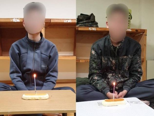 25일 온라인 상에서 논란이 된 장병들의 생일 축하 빵. (페이스북 페이지 갈무리) © 뉴스1